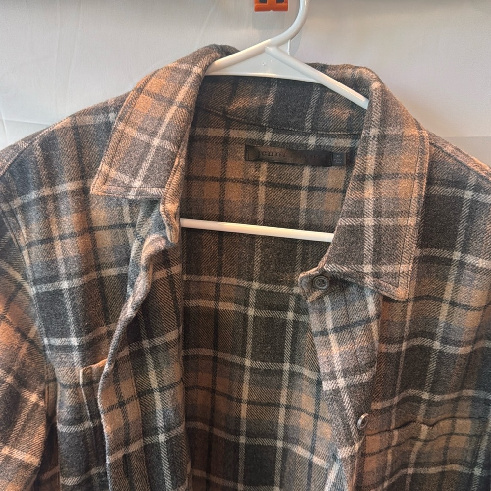 🤎 Jenni Kayne Wool Blend Plaid Shirt
